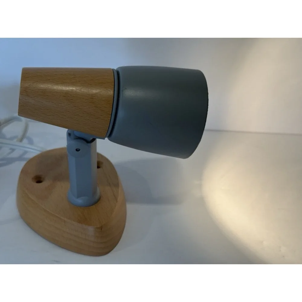 Vintage IKEA LJUS Wall Sconce Spotlight Lamp Type V9509 Beech Wood Grey Hungary